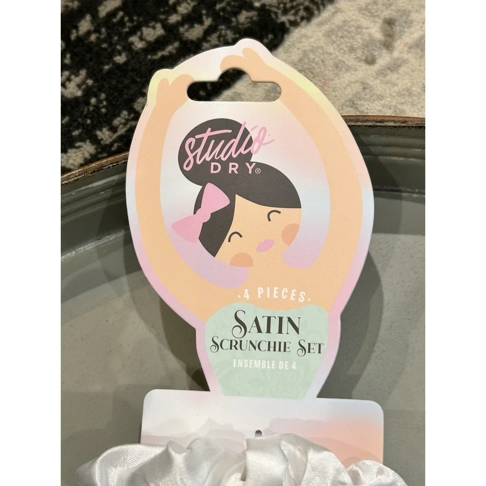 Studio Dry Girls Satin‎ Scrunchie Multicolor Set Of 4